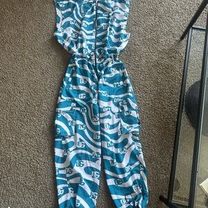 Dolce and Gabbana custom men’s blue and white jumpsuit